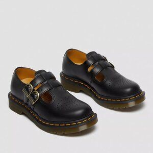 Dr. Martens 8065 Smooth Leather Mary Jane Shoes - Black Size 7